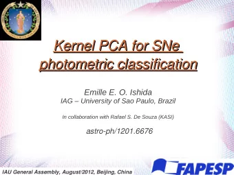 Kernel PCA for SNe  Kernel PCA for SNe  photometric classification  photometric classification