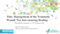 title management of the traumatic wound not just ensuring