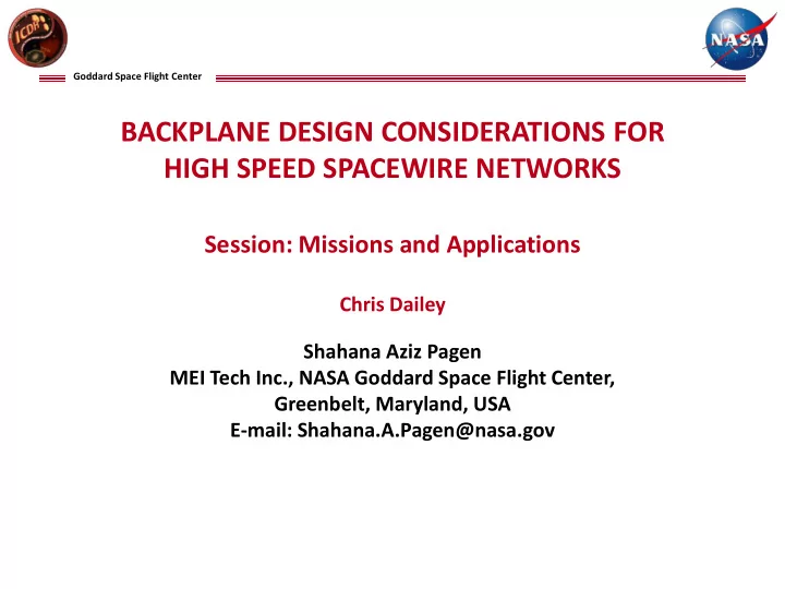 session missions and applications chris dailey shahana