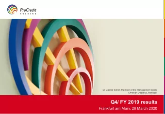 Q4/ FY 2019 results  Frankfurt am Main, 26 March 2020  Agenda  A  Highlights  B  Group results  C