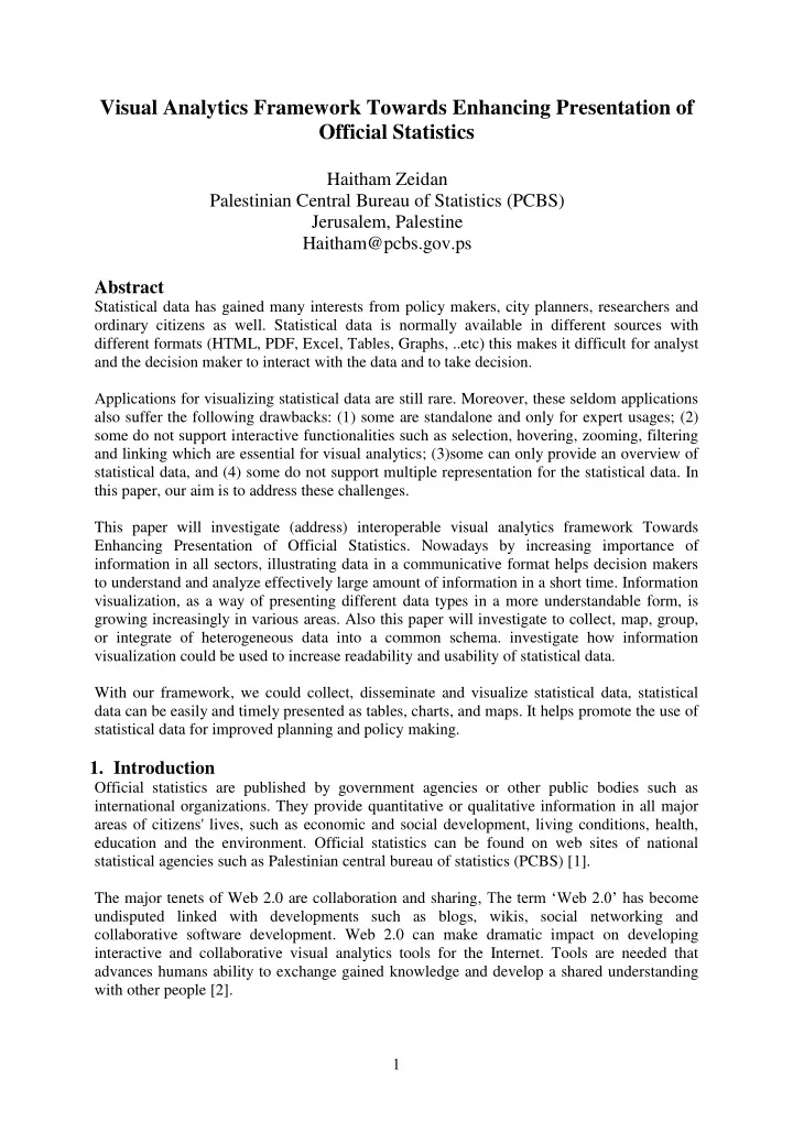 visual analytics framework towards enhancing presentation