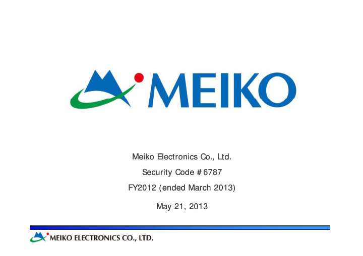 meiko electronics co meiko electronics co meiko