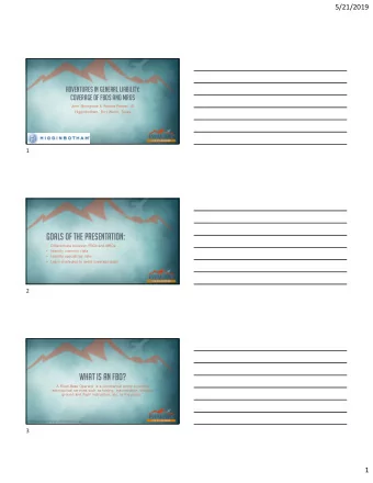 Goals of the Presentation:    Differentiate between FBOs and MROs    Identify common risks