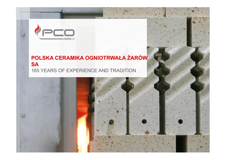 polska ceramika ogniotrwa a ar w sa