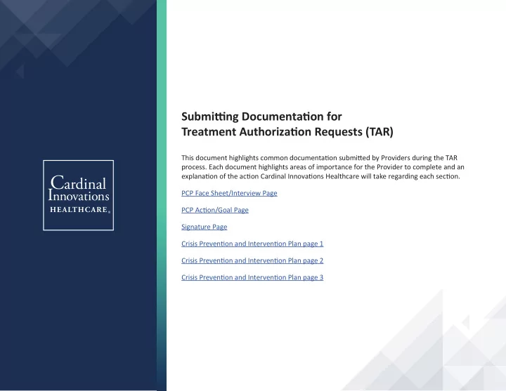 submittjng documentatjon for treatment authorizatjon
