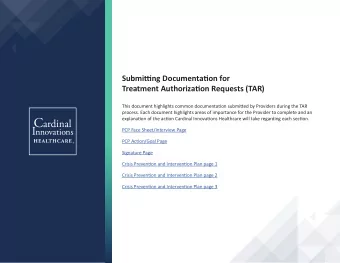 Submittjng Documentatjon for  Treatment Authorizatjon Requests (TAR)  This document highlights