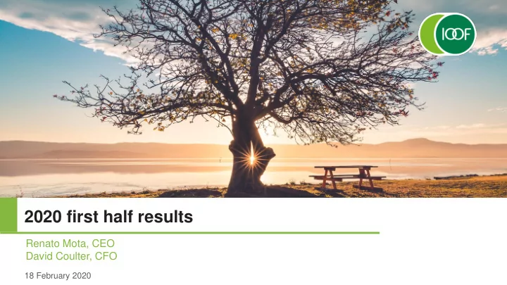 2020 first half results