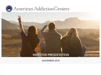 INVESTOR PRESENTATION  DESERT HOPE ALUMNI  NOVEMBER 2016  IMPORTANT PRESENTATION INFORMATION  2  We