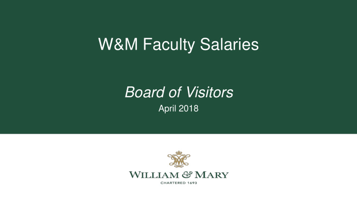 w m faculty salaries