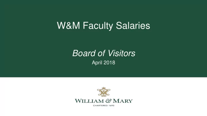w m faculty salaries