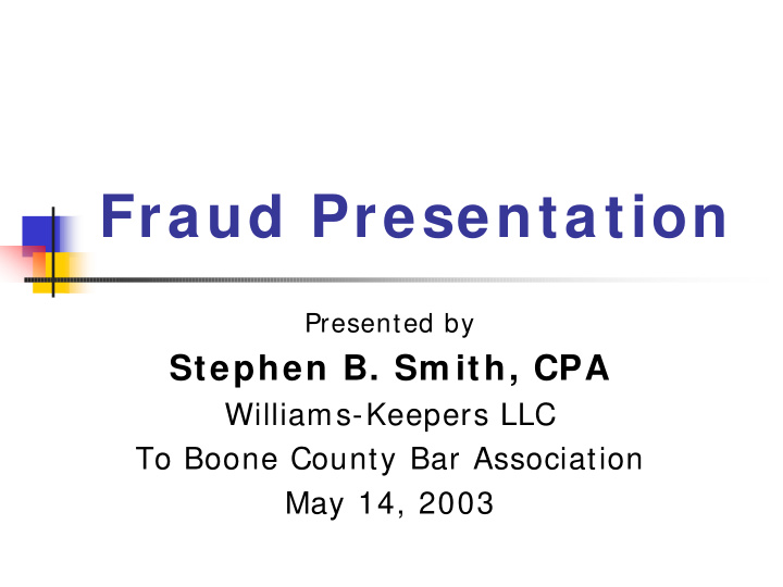 fraud presentation