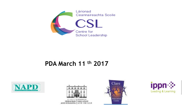 pda march 11 th 2017 four areas of initial focus