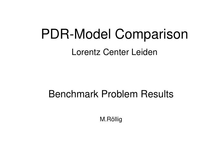 pdr model comparison