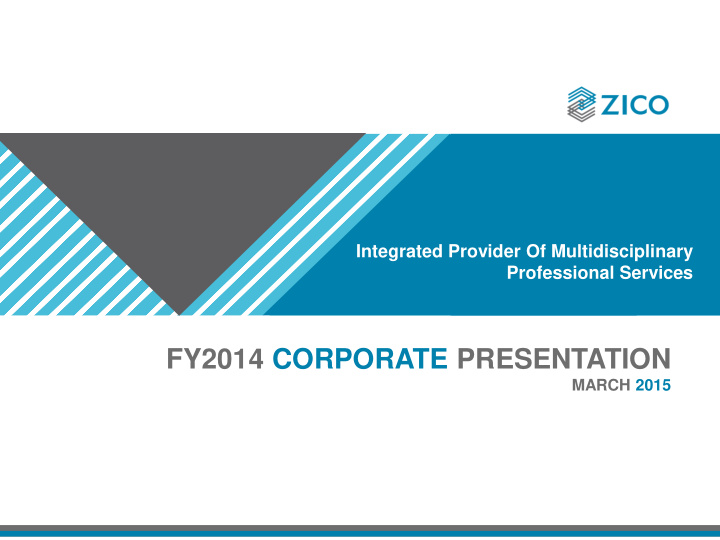fy2014 corporate presentation
