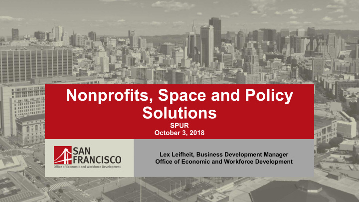 nonprofits space and policy solutions