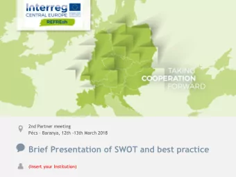 Brief Presentation of SWOT and best practice  (Insert your Institution)  SWOT ANALYSIS  Analysis