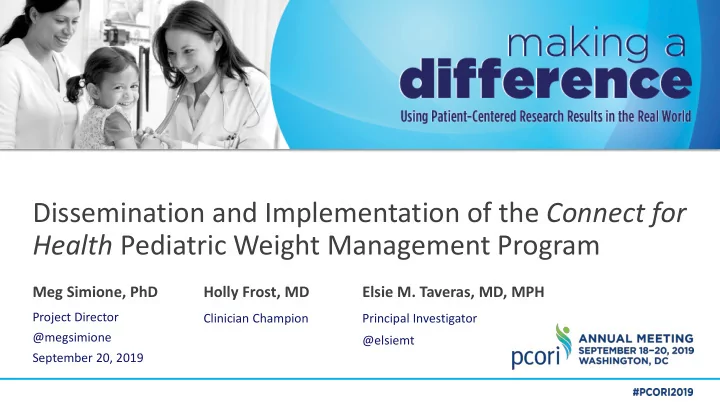 dissemination and implementation of the connect for