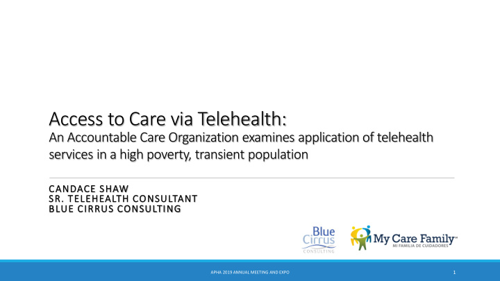 access to care via telehealth
