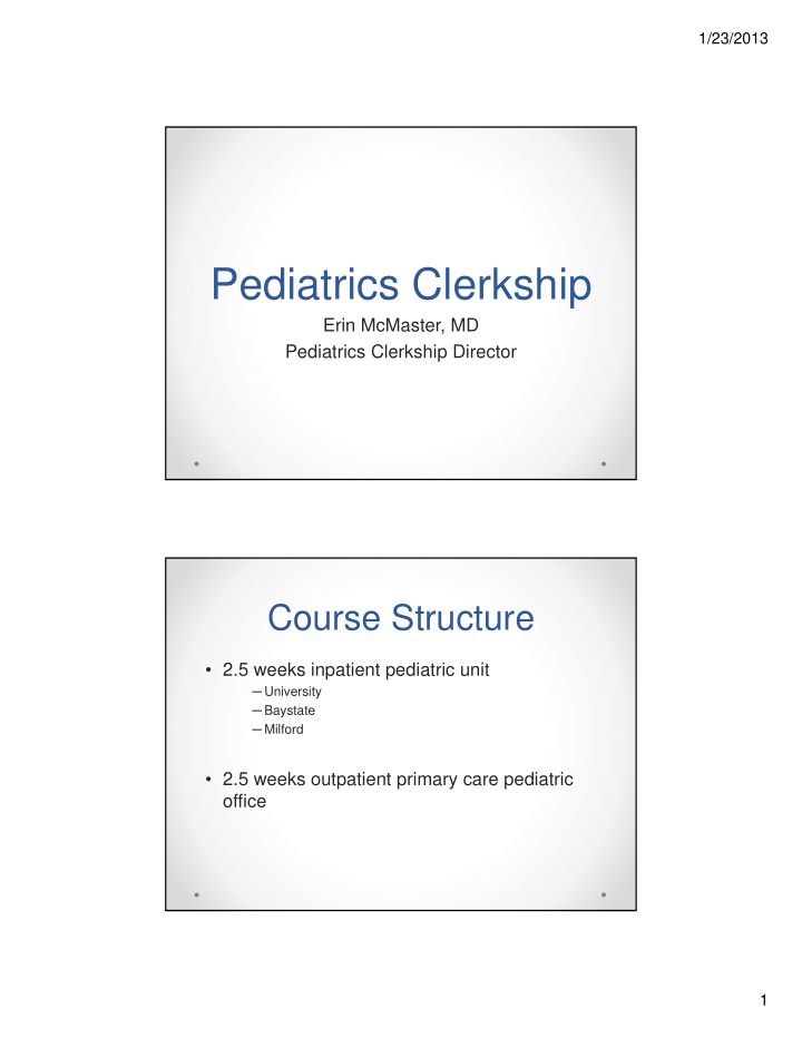 pediatrics clerkship