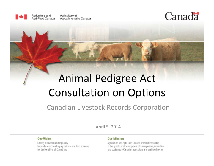 animal pedigree act consultation on options consultation
