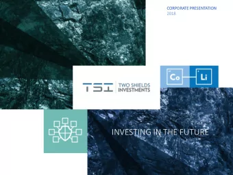 INVESTING IN THE FUTURE  Corporate Presentation 2018  DIS  DISCLAIMER The information contained in