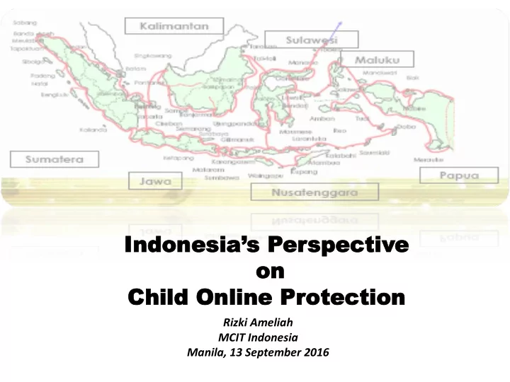 indones ndonesia ia s per erspect pectiv ive e on on