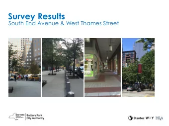 Survey Results  South End Avenue &amp; West Thames Street  Project Area  South End Avenue &amp;