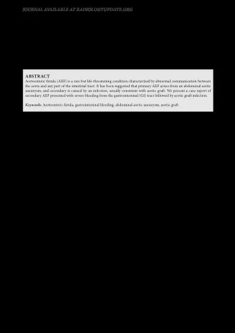 Aortoenteric fjstula: clinical case presentation Viktorija VITKUT 1 , Egl BAKUIONYT 2 ,