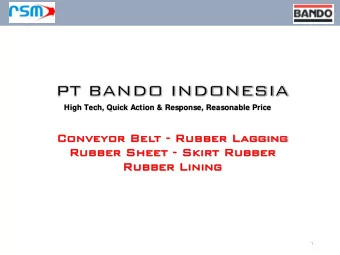 Rubber  ber Sheet  et - Skir  irt Rubber  ber  Rubber  ber Lining  ing  1  CONTACT US  PT BANDO I