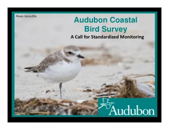 Audubon Coastal  Bird Survey  A Call for Standardized Monitoring  Outline of Topics  History of