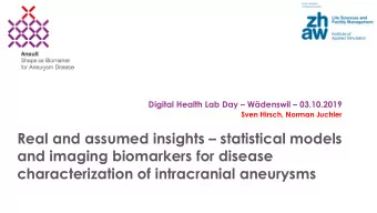 Real and assumed insights  statistical models  and imaging biomarkers for disease