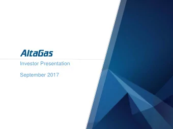 Investor Presentation  September 2017  Forward-looking Information  This presentation contains