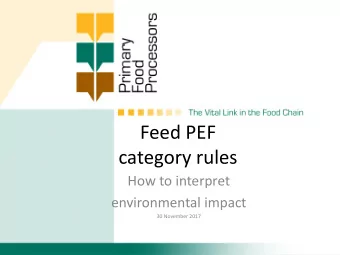 category rules  How to interpret  environmental impact  30 November 2017  Primary Food Processing