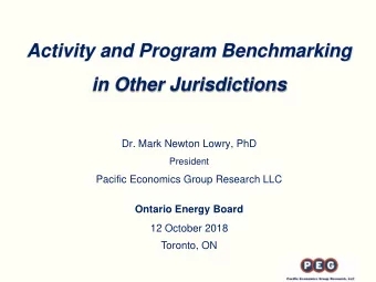 in Other Jurisdictions  Dr. Mark Newton Lowry, PhD  President  Pacific Economics Group Research LLC