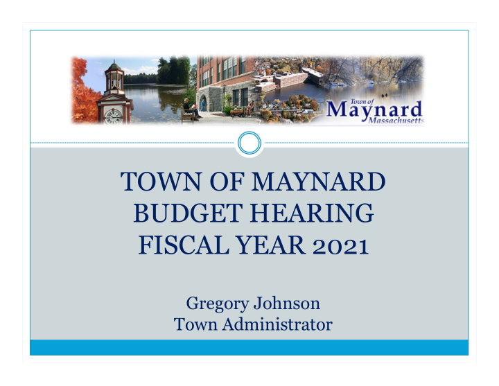 town of maynard budget hearing fiscal year 2021