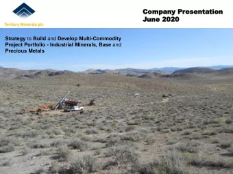 TERTIARY MINERALS PLC  Building and Developing a Multi-Commodity Project Portfolio  Precious