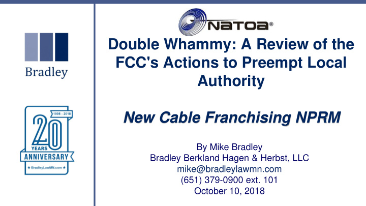 double whammy a review of the fcc s actions to preempt