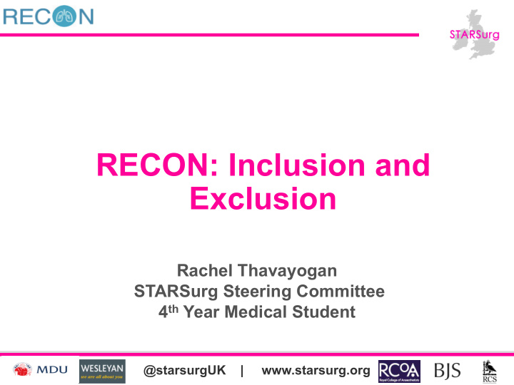 recon inclusion and exclusion