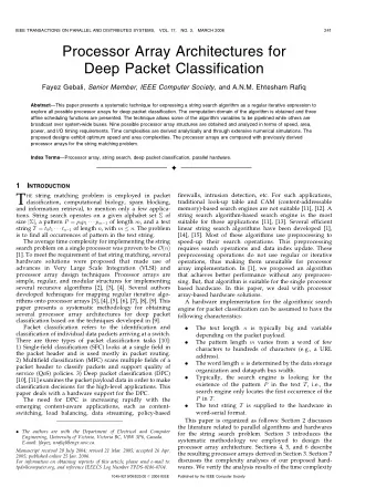 T  firewalls, intrusion detection, etc. For such applications, HE string matching problem is