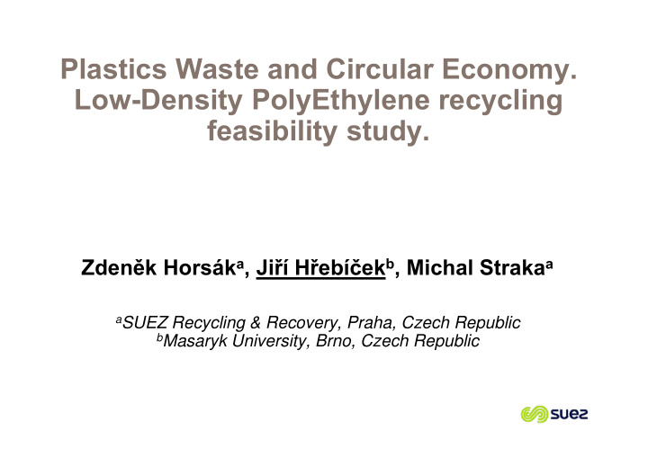 plastics waste and circular economy low density