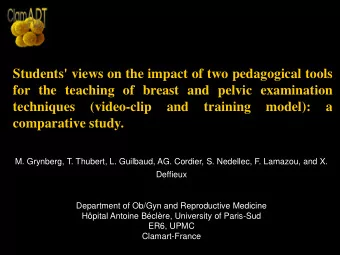 Students' views on the impact of two pedagogical tools  for the teaching of breast and pelvic