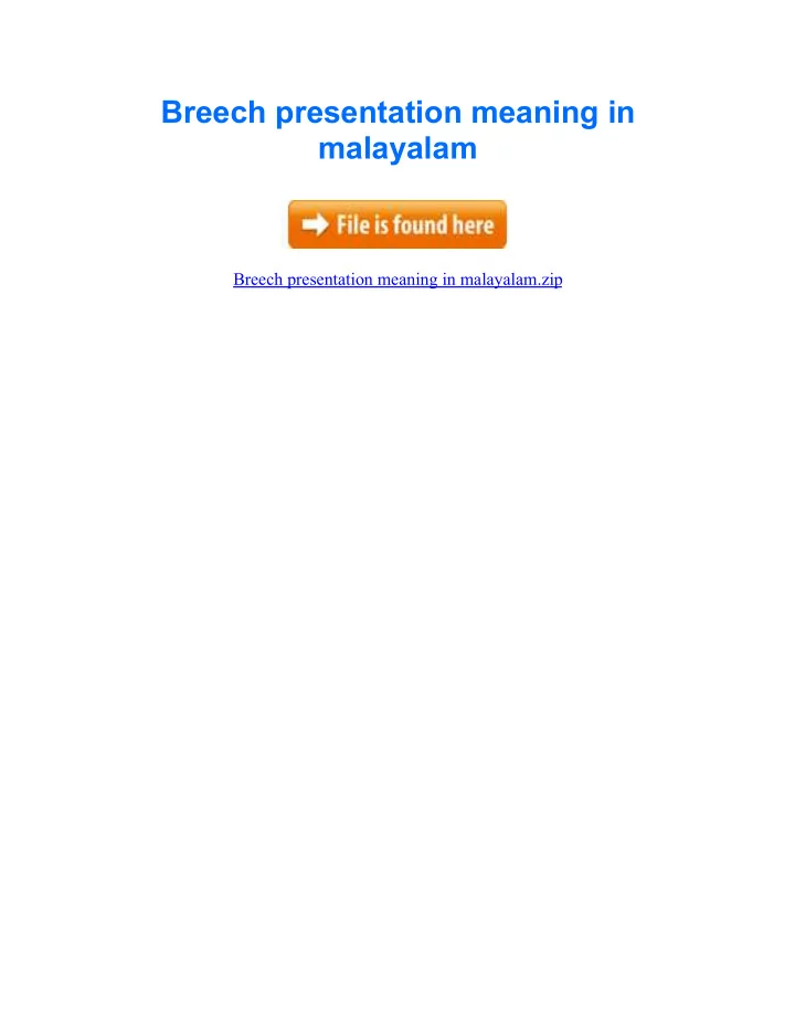 breech presentation meaning in malayalam