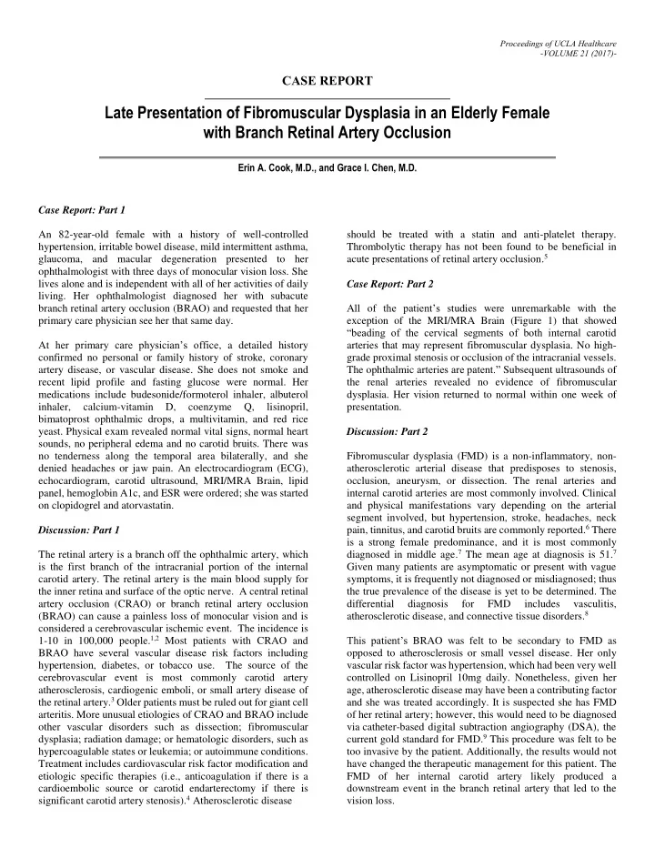 late presentation of fibromuscular dysplasia in an
