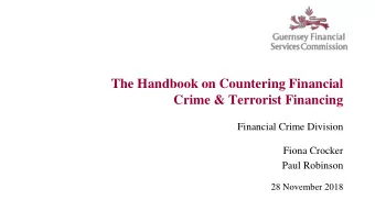 The Handbook on Countering Financial  Crime &amp; Terrorist Financing  Financial Crime Division