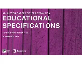 EDUCATIONAL  SPECIFICATIONS  SCHOOL BOARD ACTION ITEM  NOVEMBER 7, 2019  SUMMARY  1.  Staff