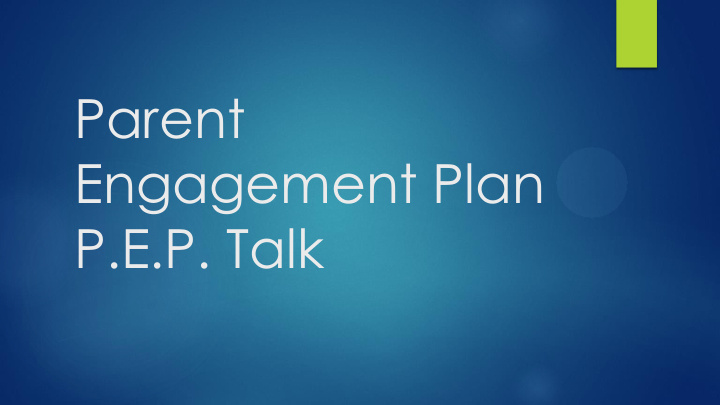 parent engagement plan