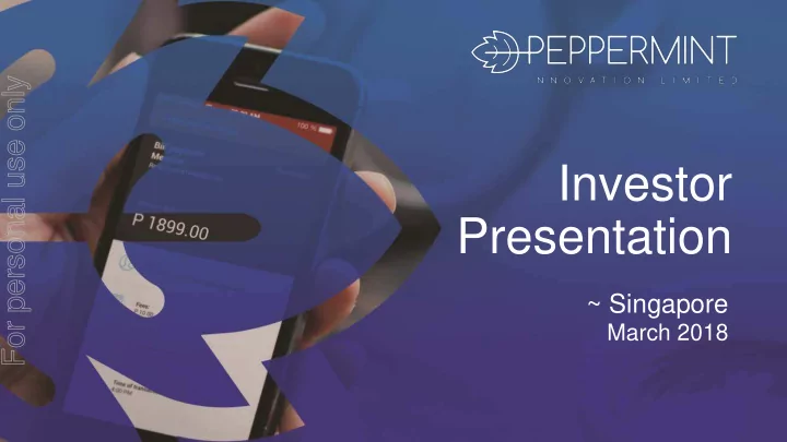 investor presentation