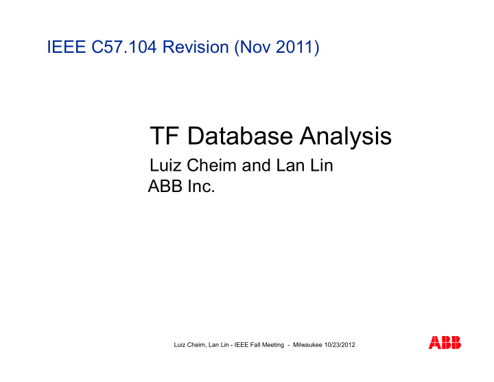 tf database analysis