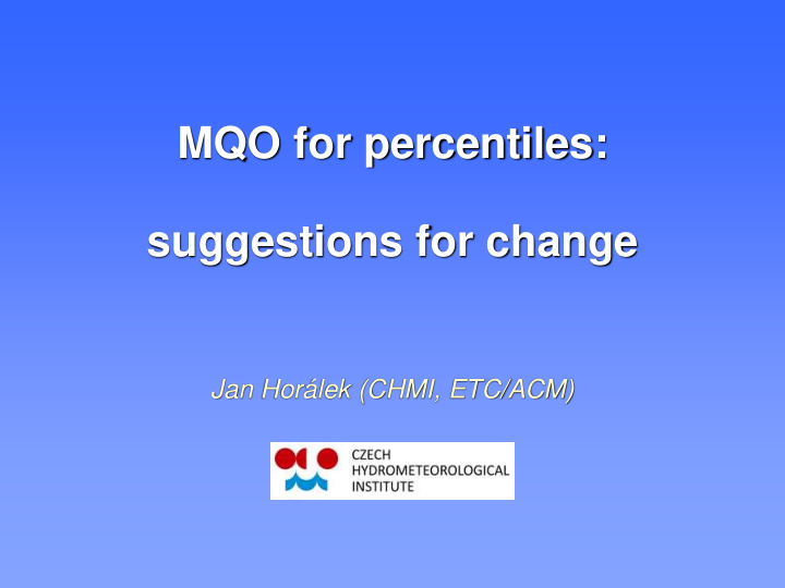 mqo for percentiles suggestions for change