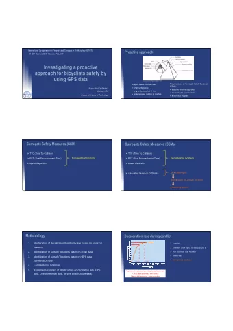 Investigating a proactive  approach for bicyclists safety by  using GPS data  Conceptual Safety